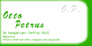 otto petrus business card